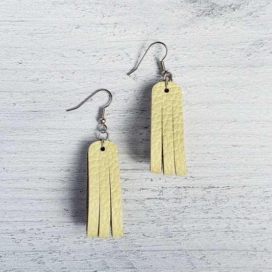 Montana Yellow Mini Sliced Leather Earrings