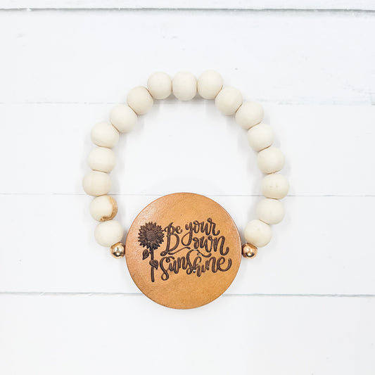 Be Your Own Sunshine Wooden Bead Stretch Bracelet