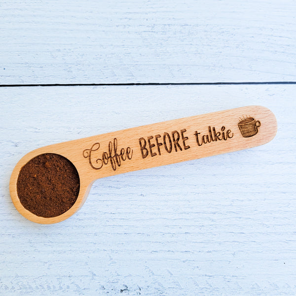 Engraved Coffee Scoop + Bag Clip