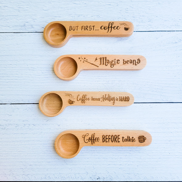 Engraved Coffee Scoop + Bag Clip