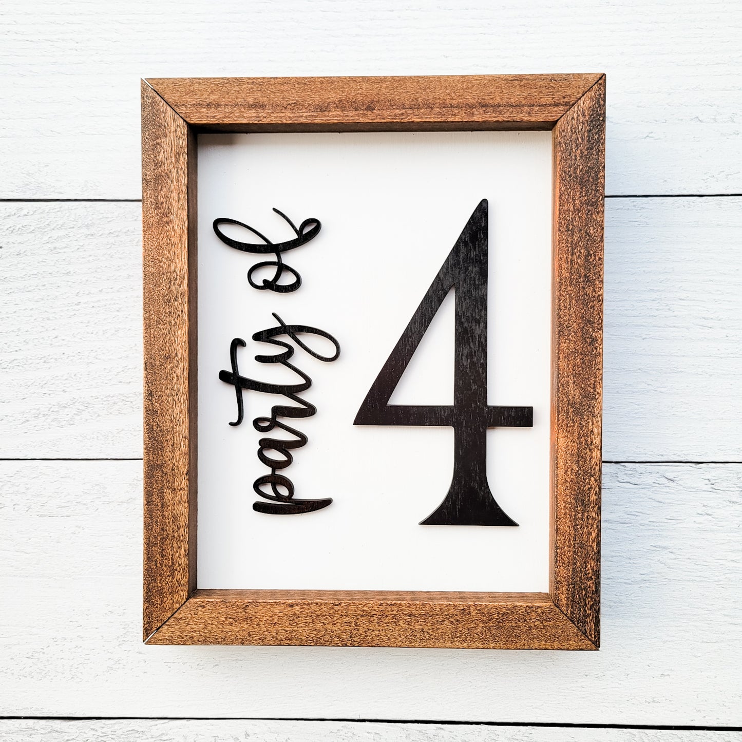 "Party of" 8x10 Framed Sign - Choose your Number