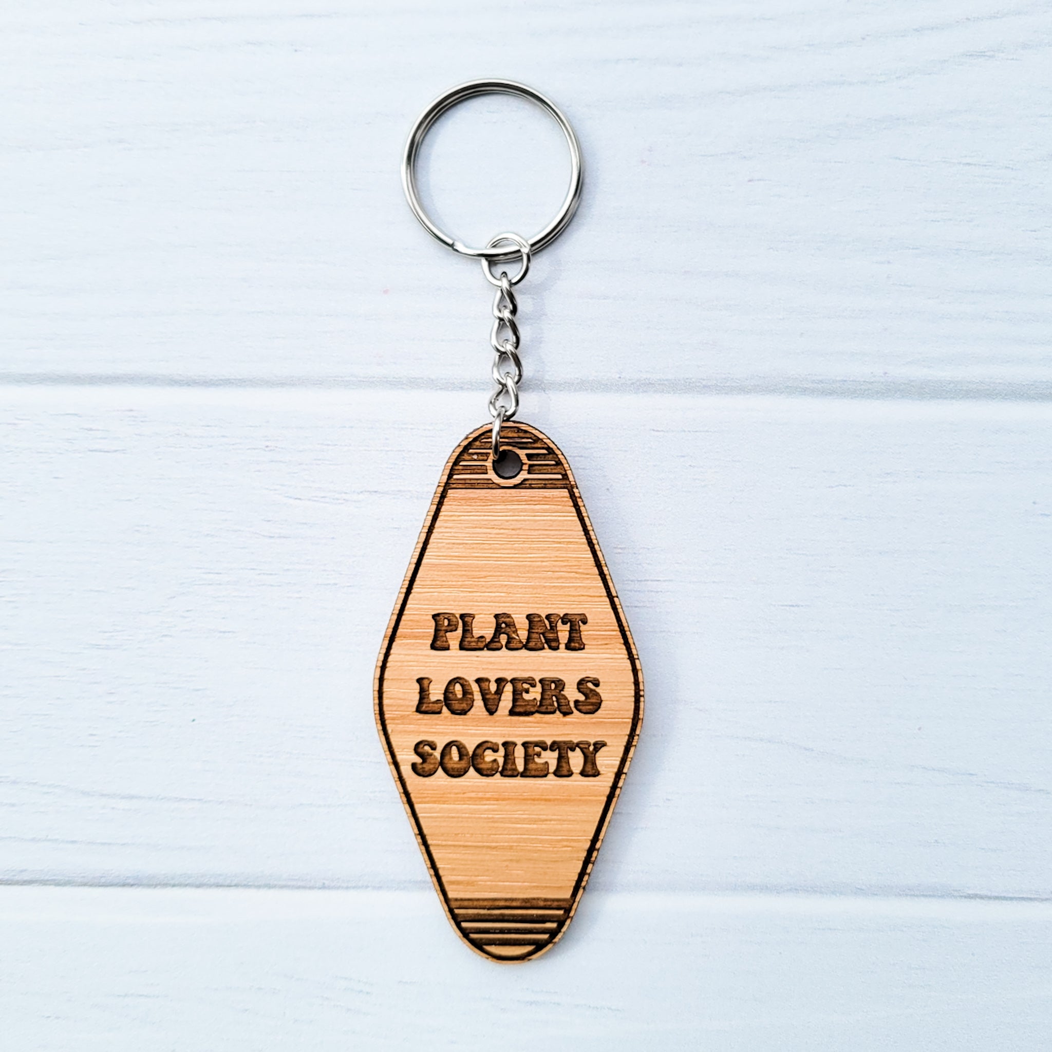 Plant Lovers Society Wooden Hotel Keychain