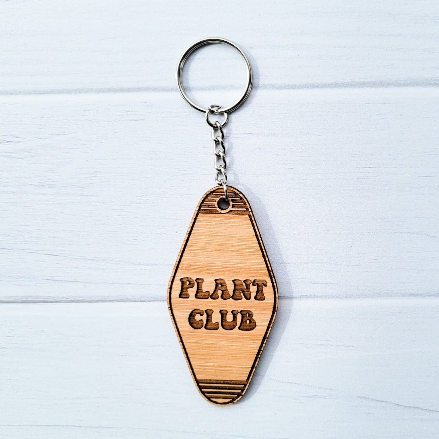Plant Club Wooden Hotel Keychain