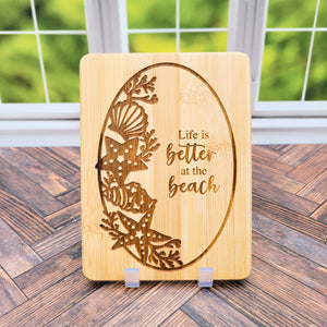 Life Is Better At The Beach Engraved Cutting Board - 8"x6"