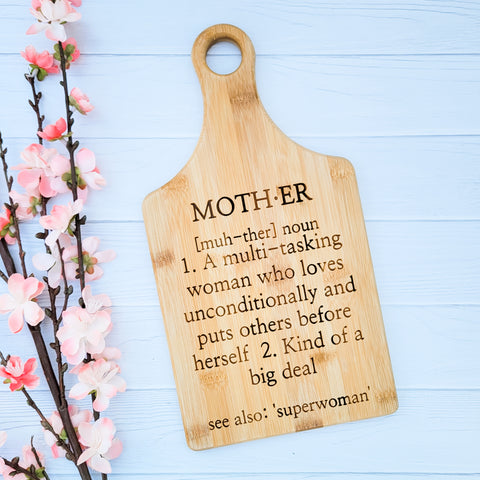 Mother Engraved Cutting Board - 13 1/2" x 7"