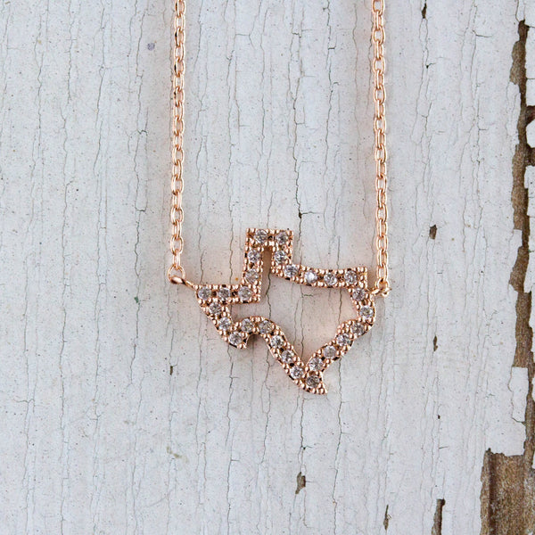 Rhinestone Texas Cut Out Necklace