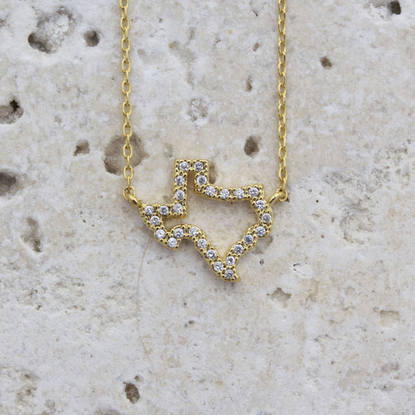 Rhinestone Texas Cut Out Necklace