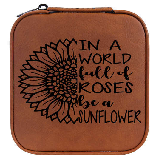 Be A Sunflower Travel Jewelry Box - Brown