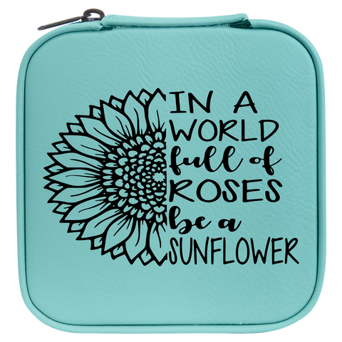Be A Sunflower Travel Jewelry Box - Teal