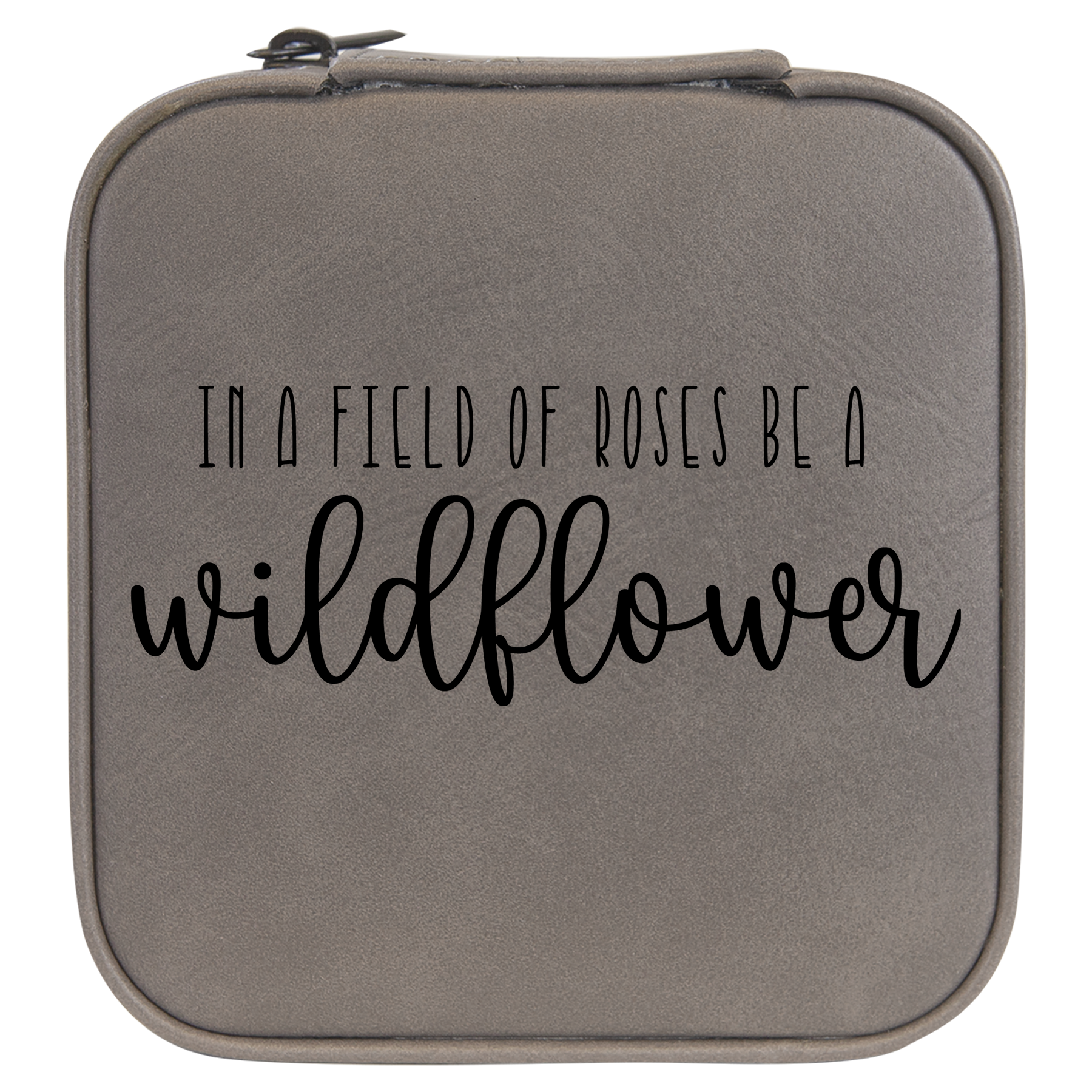 Be A Wildflower Travel Jewelry Box - Grey