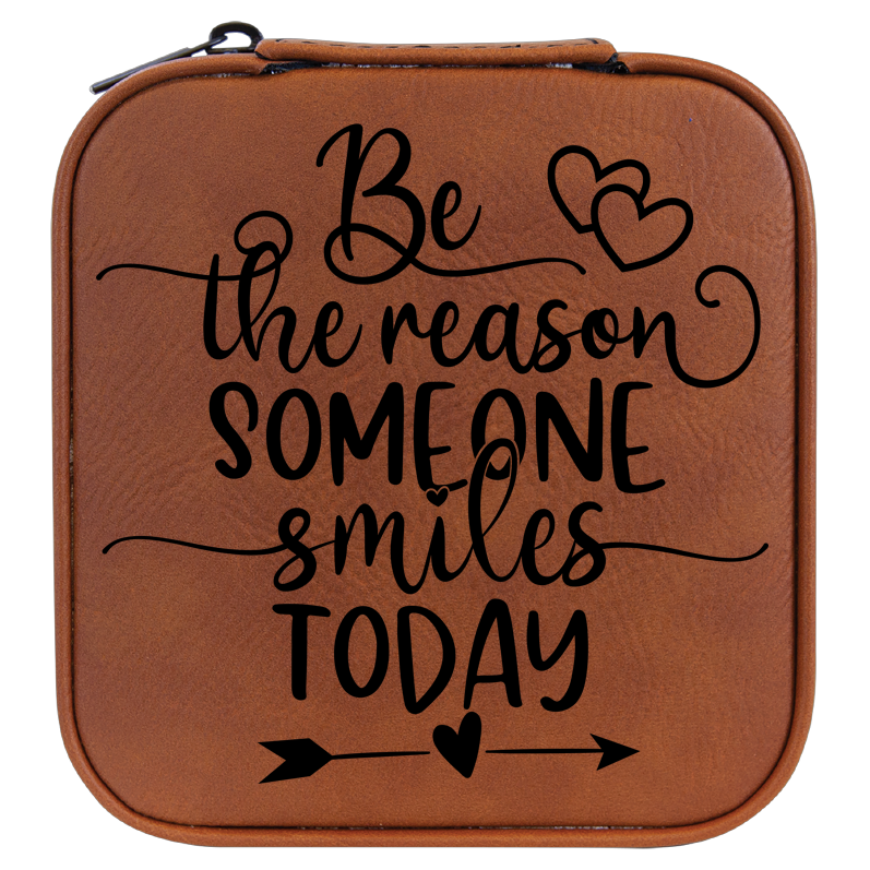 Be The Reason Someone Smiles Travel Jewelry Box - Brown