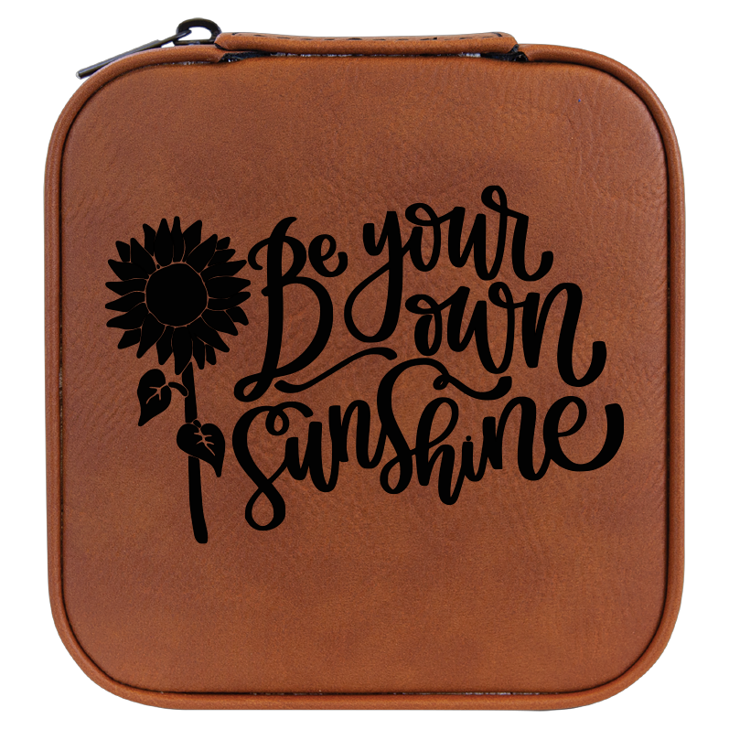 Be Your Own Sunshine Travel Jewelry Box - Brown
