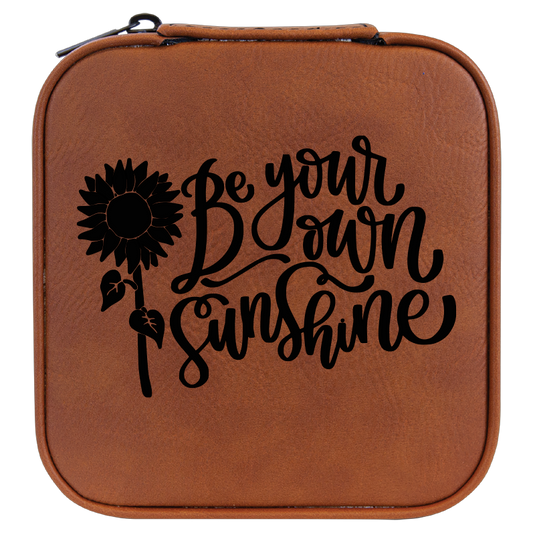 Be Your Own Sunshine Travel Jewelry Box - Brown