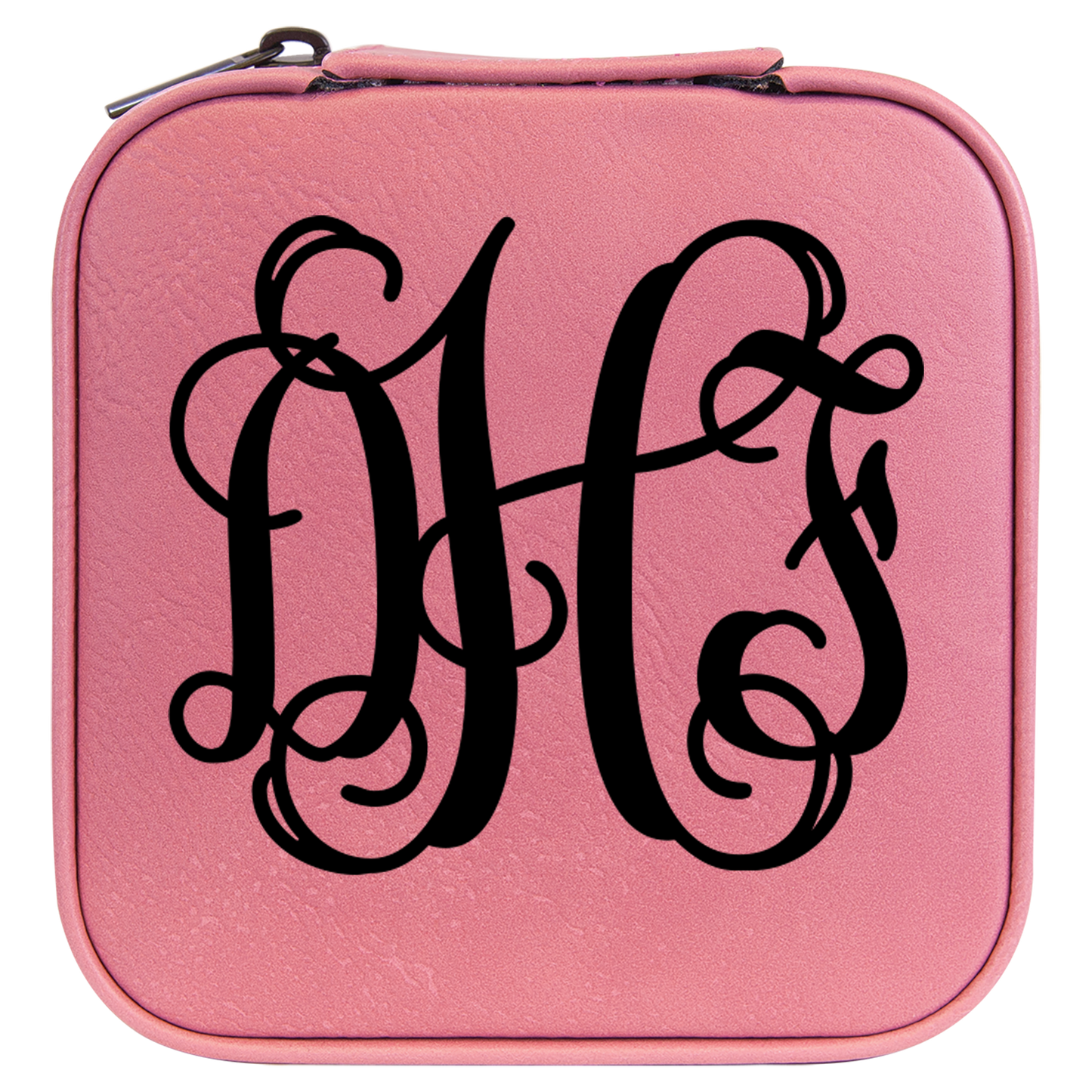 Monogramed Travel Jewelry Box - Pink
