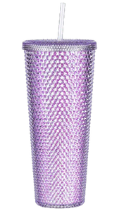 Purple Glitter Studded Tumbler